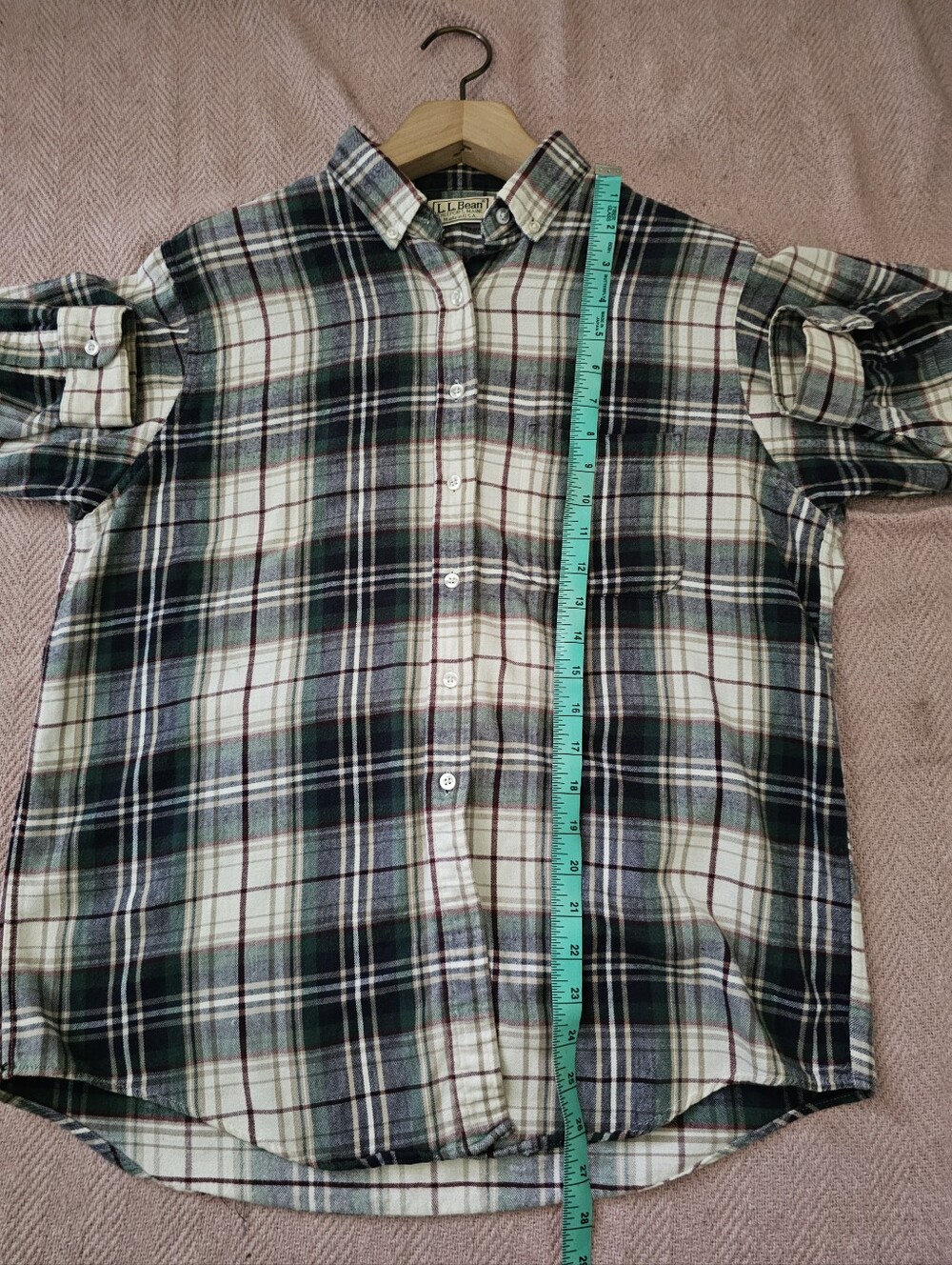 Vintage LL Bean Plaid Flannel Button-up Shirt - Picture 12 of 16